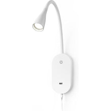Load image into Gallery viewer, Wall Mount Reading Light, Focused Book Light for Reading in Bed, 5 Dimming, USB Output, 4 Hours Auto Off, Touch Control, Flexible Gooseneck Headboard Reading Lamp, Easy to Install White
