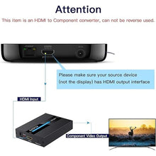 Load image into Gallery viewer, HDMI to Component Converter with Scaler, 1080P HDMI to RGB, Adapter (Aluminum)
