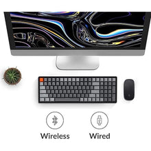 Load image into Gallery viewer, Keychron K4 Wireless Bluetooth/USB Wired Gaming Mechanical Keyboard, Compact 100 Keys RGB LED Backlit Gateron Brown Switch N-Key Rollover, Aluminum Frame for Mac Windows, Version 2
