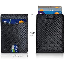 Load image into Gallery viewer, Bryker Hyde Slim Vertical Bifold RFID Blocking Full Grain leather Wallet for Men, Front Pocket, Bill/Receipt pocket and Pull Tab Card Slot (Carbon Fiber Black w/Pull Out Card Pocket)
