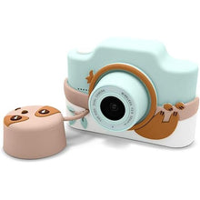 Load image into Gallery viewer, Kidamento Kids Digital Camera &amp; Video Camcorder with Touchscreen, Soft Silicone Casing, Detachable Lens Cap, 32GB Memory Card - Model K Zippy The Sloth
