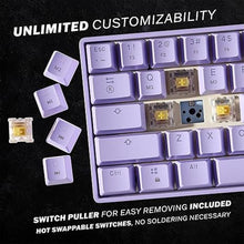 Load image into Gallery viewer, HK GAMING GK61s Mechanical Gaming Keyboard - 61 Keys Multi Color RGB Illuminated LED Backlit Wired Programmable for PC/Mac Gamer (Gateron Mechanical Blue, Lavender)
