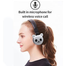 Load image into Gallery viewer, Panda Kids Headphones, 85dB Safe Volume, Ultra-Soft Over-Ear Pads, Bluetooth 5.3, Built-in Mic, FM Radio &amp; TF Card SlotFun &amp; Durable Headphones for School, Travel &amp; Study
