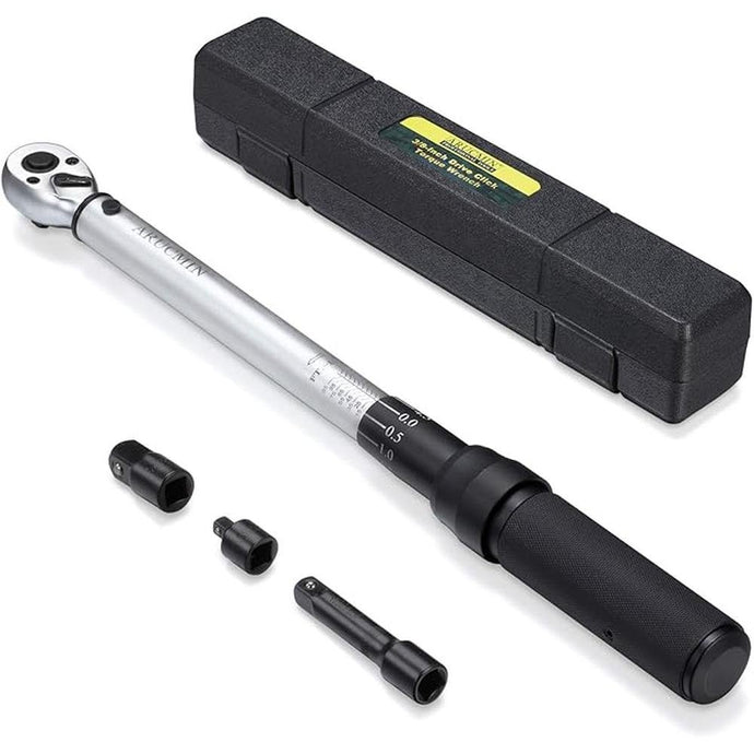 3/8-Inch Drive Click Torque Wrench (10-100 ft.-lb./15-135 Nm) Dual-Direction Adjustable Torque Wrench Set