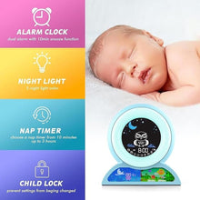 Load image into Gallery viewer, Kids Alarm Clock, Toddler Sleep Training Clock with Night Lights Sleep Sound Machine, Cute Okay to Wake Clock for Girls Boys Bedrooms
