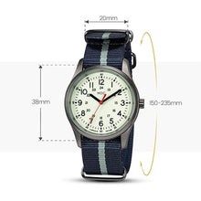Load image into Gallery viewer, Infantry MDC Glow in The Dark Watches for Men, 12/24 Hour Military Time Watch Waterproof, Field Outdoor Sport Mens Wristwatch with Slip-Thru Nylon Band

