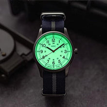 Load image into Gallery viewer, Infantry MDC Glow in The Dark Watches for Men, 12/24 Hour Military Time Watch Waterproof, Field Outdoor Sport Mens Wristwatch with Slip-Thru Nylon Band

