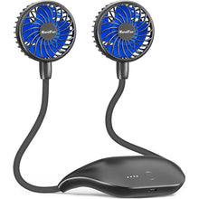 Load image into Gallery viewer, HandFan 10000mAh Portable Neck Fan Rechargeable, Wearable Personal Fans for Neck, Hands Free Necklace Fan Battery Operated, Neck Cooling Air Condition for Men Women Travel Hiking Cycling Outdoors
