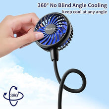 Load image into Gallery viewer, HandFan 10000mAh Portable Neck Fan Rechargeable, Wearable Personal Fans for Neck, Hands Free Necklace Fan Battery Operated, Neck Cooling Air Condition for Men Women Travel Hiking Cycling Outdoors
