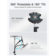Load image into Gallery viewer, elitehood Metal iPad Tripod Stand &amp; Adjustable 72’’ Gooseneck Tablet Floor Stand Holder, Heavy Duty Aluminum iPad Floor Stand for iPad Pro 12.9 11, Mini, Air, iPhone and 4.7-12.9" Tablets Cell Phones
