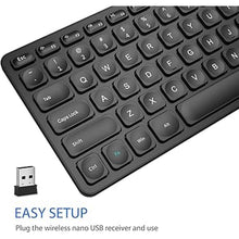Load image into Gallery viewer, Arteck 2.4G Wireless Keyboard Ultra Slim Full Size Keyboard with Numeric Keypad and Media Hotkey for Computer/Desktop/PC/Laptop/Surface/Smart TV and Windows 10/8/ 7 Built-in Rechargeable Battery
