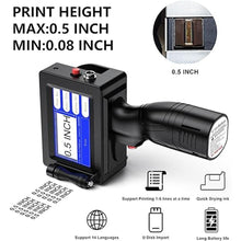 Load image into Gallery viewer, Handheld Printer Portable 1580P1 with 4.3 Inch Touch Screen Quick-Drying Handheld Inkjet Printer Printing Height 0.08-0.5&quot; for Barcode/Label/Logo/QRCode/Date/Batch Number/Barcode

