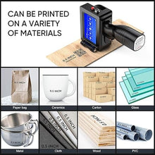 Load image into Gallery viewer, Handheld Printer Portable 1580P1 with 4.3 Inch Touch Screen Quick-Drying Handheld Inkjet Printer Printing Height 0.08-0.5&quot; for Barcode/Label/Logo/QRCode/Date/Batch Number/Barcode
