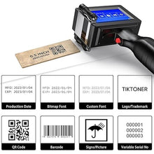 Load image into Gallery viewer, Handheld Printer Portable 1580P1 with 4.3 Inch Touch Screen Quick-Drying Handheld Inkjet Printer Printing Height 0.08-0.5&quot; for Barcode/Label/Logo/QRCode/Date/Batch Number/Barcode
