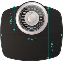Load image into Gallery viewer, Adamson A25 Scales for Body Weight - Up to 400 LB - New Version - 5.3&quot; Dial on 12.4&quot; x 12&quot; Platform - Anti-Skid Rubber Surface - High Precision Bathroom Scale Analog - Durable with 20-Year Assurance
