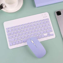 Load image into Gallery viewer, AnMengXinLing Keyboard Case for iPad Mini 5 with Mouse, Detachable Wireless Bluetooth Keyboard Pencil Holder Slim Leather Smart Cover for iPad Mini 5th Gen 2019, Purple
