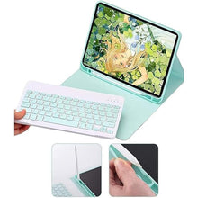 Load image into Gallery viewer, AnMengXinLing Keyboard Case for iPad Mini 5 with Mouse, Detachable Wireless Bluetooth Keyboard Pencil Holder Slim Leather Smart Cover for iPad Mini 5th Gen 2019, Purple
