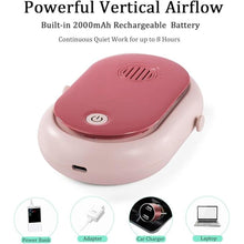 Load image into Gallery viewer, Portable Hanging Neck Fan Wearable Personal Fan Battery Operated USB Rechargeable 3 Speed Mini Handheld Air Conditioning Cooling Refrigeration Necklace Fan for Women Eyelash Camping Outdoor (pink)
