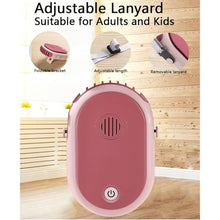 Load image into Gallery viewer, Portable Hanging Neck Fan Wearable Personal Fan Battery Operated USB Rechargeable 3 Speed Mini Handheld Air Conditioning Cooling Refrigeration Necklace Fan for Women Eyelash Camping Outdoor (pink)
