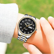 Load image into Gallery viewer, BOSCK Men's Watch, 40 mm Analogue Waterproof Business Stainless Steel Wrist Watches with Date and Day Easy to Read Anti-Scratch Fashion Watch for Men, Gold-Silver, Bracelet
