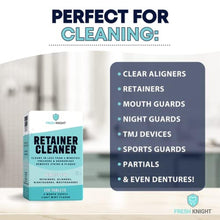 Load image into Gallery viewer, Retainer Cleaner Tablets 120 - Invisalign Cleaner FSA HSA Approved Denture Cleaner. Efferdent Retainer Cleaner Tablets, Night Guard, Mouth Guards, Aligners &amp; Dental Appliance Cleaner - 4 Month Supply.
