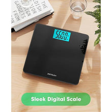 Load image into Gallery viewer, Scale for Body Weight 560lbs Digital High Capacity Bathroom Weighing Bath Scale for Heavy People Weigh Scale with Wide Platform Large LCD Display Batteries Included Black

