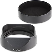 Load image into Gallery viewer, Haoge Lens Hood Metal Square Bayonet for Fujifilm XF35mmF2 R WR, XF23mmF2 R WR XC 35mm F2, Fuji 35mm F2, 23mm F2 Lens Hood, with Metal Front Cap, Replaces Fujifilm LH-XF35-2 LH XF35 2 Hood Shade
