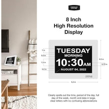 Load image into Gallery viewer, American Lifetime ?New 2025? Dementia Clock Large Digital Clock for Seniors, Digital Clock Large Display with Custom Alarms, Clock with Day &amp; Date for Elderly, Large Number Digital Clock White
