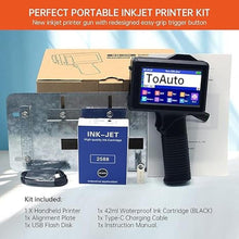 Load image into Gallery viewer, TOAUTO Portable Intelligent Upgraded Handheld Inkjet Printer Gun with 5.6 Inch LED Touch Screen Quick-Drying Inkjet Coding Machine for Code Date Label Industry Design House Usage
