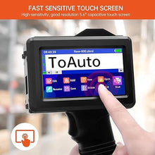 Load image into Gallery viewer, TOAUTO Portable Intelligent Upgraded Handheld Inkjet Printer Gun with 5.6 Inch LED Touch Screen Quick-Drying Inkjet Coding Machine for Code Date Label Industry Design House Usage
