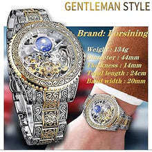 Load image into Gallery viewer, FORSINING Retro Watch for Men Carved Self-Wind Mechanical Tattoo Tourbillon Moon Phase Independent Seconds Skeleton Automatic Big Dial Wrist Watches
