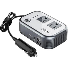 Load image into Gallery viewer, FOVAL 200W Car Power Inverter, DC 12V to 110V AC Car Laptop Charger Fast Charger Converter with [27W PD USB-C] &amp; Dual USB Ports Multi-Protection Car Outlet Adapter Power Inverter for Vehicles
