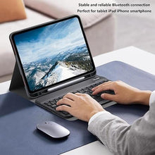 Load image into Gallery viewer, Ultra-Slim Small Bluetooth Keyboard and Mouse Combo Portable Rechargeable Wireless Keyboard for Android Tablet Cell Phone Samsung Smartphone iPhone iPad Mini Pro Air 10.2 10.9 11 12.9 13 inch (Black)
