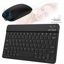 Load image into Gallery viewer, Ultra-Slim Small Bluetooth Keyboard and Mouse Combo Portable Rechargeable Wireless Keyboard for Android Tablet Cell Phone Samsung Smartphone iPhone iPad Mini Pro Air 10.2 10.9 11 12.9 13 inch (Black)
