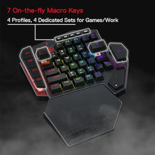 Load image into Gallery viewer, Redragon K585 PRO Wireless One-Handed Mechanical Keyboard, 42 Keys 3-Mode RGB 40% Gaming Keypad w/ 7 Onboard Macro Keys, Detachable Wrist Support, Rechargeable Battery (Brown Switch)
