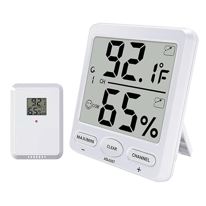 Urageuxy Indoor Outdoor Thermometer Wireless Digital Hygrometer Temperature and Humidity Gauge Monitor with Remote Sensor 4.8 Inches Large Display for Room Greenhouse Garden