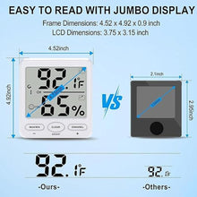 Load image into Gallery viewer, Urageuxy Indoor Outdoor Thermometer Wireless Digital Hygrometer Temperature and Humidity Gauge Monitor with Remote Sensor 4.8 Inches Large Display for Room Greenhouse Garden

