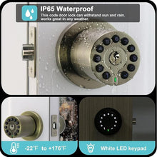 Load image into Gallery viewer, IU-20 Code Door Lock, Electronic Door Knob with Keypad and Key, Auto Lock, Waterproof, Passage Function, Long Battery Life,50 Codes, Easy to use and Install for Office/Warehouse/Bedroom/Garage
