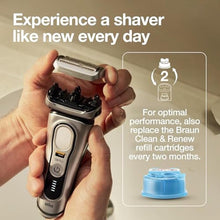 Load image into Gallery viewer, Braun Shaver Head Replacement Part 94M Silver, Compatible with Series 9 Pro and Series 9 Electric Razors for Men
