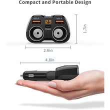 Load image into Gallery viewer, [2025 Upgraded] Cigarette Lighter Splitter, SUPERONE 180W 2-Socket Cigarette Lighter Adapter with Dual QC3.0 and 20W PD USB C Car Charger Splitter for GPS/Dash Cam/Laptop/iPad/iPhone 16/15/14/13/12/11
