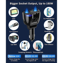 Load image into Gallery viewer, [2025 Upgraded] Cigarette Lighter Splitter, SUPERONE 180W 2-Socket Cigarette Lighter Adapter with Dual QC3.0 and 20W PD USB C Car Charger Splitter for GPS/Dash Cam/Laptop/iPad/iPhone 16/15/14/13/12/11
