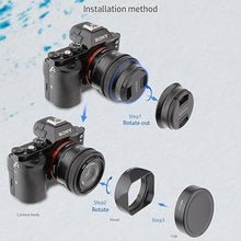 Load image into Gallery viewer, Haoge LH-S245N Bayonet Square Metal Lens Hood for Sony FE 50mm F2.5 G FE 40mm F2.5 G FE 24mm F2.8 G Lens Shade with Cap
