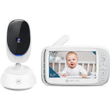 Load image into Gallery viewer, Motorola Nursery VM75 Video Baby Monitor Camera, 1000ft Range no WiFi 2.4 GHz Wireless, 5&quot; Screen, 2-Way Audio, Temperature Sensor, Night Vision
