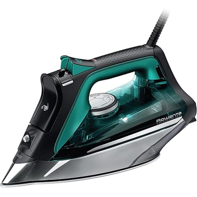 Rowenta, Iron, Pro Master Stainless Steel Soleplate Steam Iron for Clothes, 210 g/min, 400 Microsteam Holes, 1775 Watts, Auto-Off, Ironing, Green Clothes Iron, DW8360