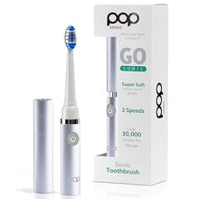 Load image into Gallery viewer, Pop Sonic Electric Toothbrush (Metallic Silver) - Travel Toothbrushes w/AAA Battery | Kids Electric Toothbrushes with 2 Speed &amp; 15,000-30,000 Strokes/Minute, Dupont Nylon Bristles
