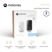 Load image into Gallery viewer, Motorola Nursery PIP10 Audio-Only Baby Monitor, 1000ft Range, Sensitive Mic, Alert Light, Portable Parent Unit (Outlet or AAA Battery Not Included)
