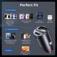 Load image into Gallery viewer, USB C Car Charger Syncwire 60W [PD 30W &amp; QC 30W] USB Car Charger Adapter Fast Charging [Super Mini &amp; All Metal] Compatible with iPhone 15/14 Pro Max Plus 13 12 Samsung S23/S22/21 Note 22, Pixel, iPad
