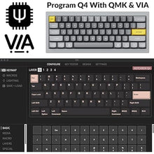 Load image into Gallery viewer, Keychron Q4 Wired Custom Mechanical Keyboard, QMK/VIA Programmable Macro, Full Aluminum, Hot-Swappable Gateron G Pro Red Switch, 60% Layout Double Gasket Compatible with Mac and Windows - Gray
