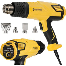 Load image into Gallery viewer, SainSmart Heat Gun, 1800W, Variable Temperature Control 120 °F-1202 °F, Fast Heat Hot Air Gun Soldering, with 4 Nozzles for Crafts, Epoxy Resin, Shrinking tubes, Stripping Paint, and Shrink Wrapping
