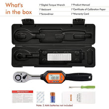 Load image into Gallery viewer, Professional 1/2-Inch Drive Digital Torque Wrench with Buzzer &amp; LED, 3-100 Nm, Accurate to 2%, Calibrated for Reliable Performance - Ideal Bike &amp; Car Repair Tool
